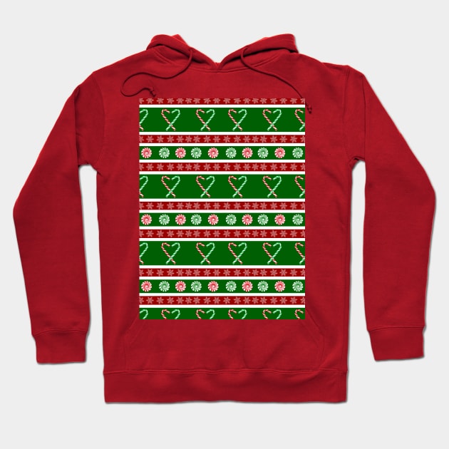 Candy Cane and peppermint stripes Hoodie by Quick Brown Fox Canada 